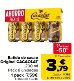 Carrefour ACAOLAT Batido de cacao Original oferta