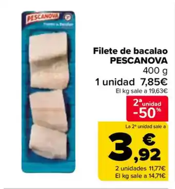 Carrefour PESCANOWA Filete de bacalao oferta