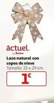 Alcampo Lazo Natural Con Copos De Nieve Actuel oferta
