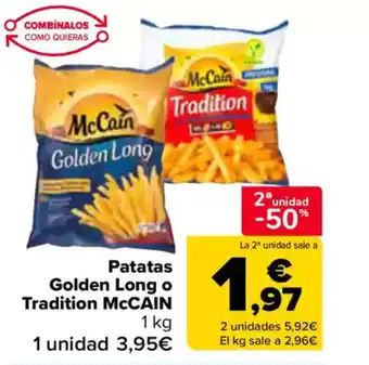 Carrefour MCCAIN Patatas Golden Long o Tradition oferta