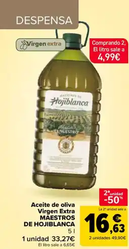 Carrefour MAESTROS DE HOJIBLANCA Aceite de oliva Virgen Extra oferta