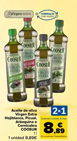 Carrefour COOSUR Aceite de oliva Virgen Extra Hojiblanca, Picual, Arbequina o Cornicabra oferta