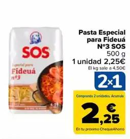 Carrefour SOS Pasta Especial para Fideuá N°3 oferta