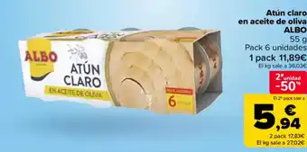 Carrefour ALBO Atún claro en aceite de oliva oferta