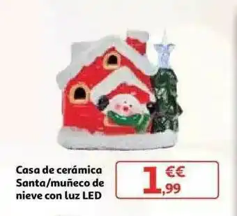 Alcampo Casa De Cerámica Santa Muñeco De Nieve Con Luz Led oferta