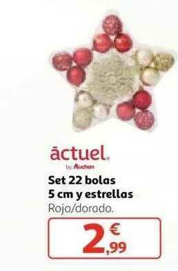 Alcampo Actuel Set 22 Bolas 5 Cm Y Estrellas oferta