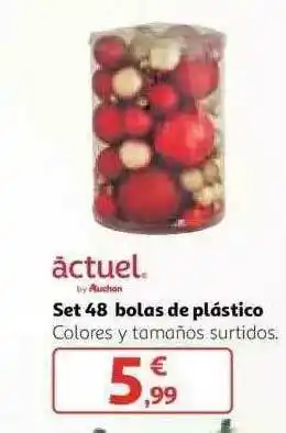 Alcampo Actuel Set 48 Bolas De Plástico oferta