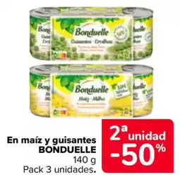 Carrefour BONDUELLE En maíz y guisantes oferta