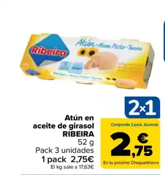 Carrefour RIBEIRA  Atún en aceite de girasol oferta