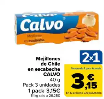 Carrefour CALVO Mejillones de Chile en escabeche oferta