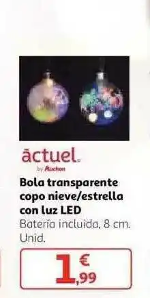 Alcampo Bola Transparente Copo Nieve Esrella Con Luz Led oferta