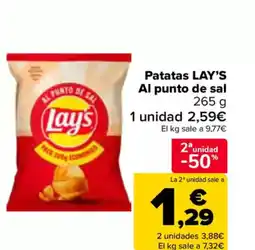 Carrefour LAY'S Patatas Al punto de sal oferta