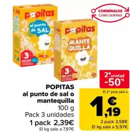 Carrefour POPITAS al punto de sal o mantequilla oferta