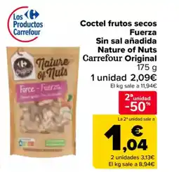 Carrefour CARREFOUR ORIGINAL Coctel frutos secos Fuerza Sin sal añadida Nature of Nuts oferta