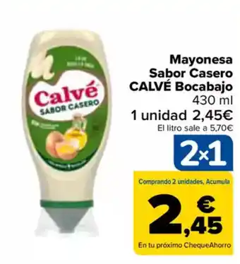 Carrefour CALVÉ Mayonesa Sabor Casero Bocabajo oferta