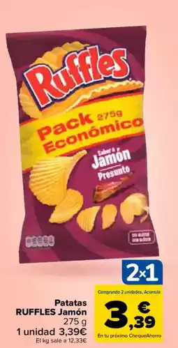 Carrefour RUFFLES Patatas Jamón oferta