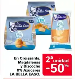 Carrefour LA BELLA EASO En Croissants, Magdalenas y Bizcocho 0% Azúcares oferta