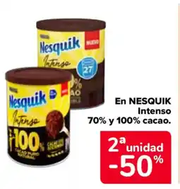 Carrefour NESQUIK  En intenso 70% y 100% cacao. oferta