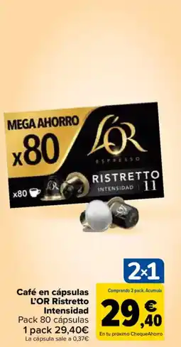 Carrefour L'OR Café en cápsulas Ristretto Intensidad oferta