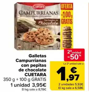 Carrefour CUETARA Galletas Campurrianas con pepitas de chocolate oferta