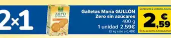 Carrefour GULLÓN Galletas María Zero sin azúcares oferta