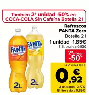 Carrefour FANTA Refrescos Zero oferta