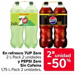 Carrefour En refresco Zero y PEPSI Zero Sin Cafeina oferta