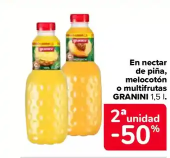 Carrefour GRANINI  En nectar de piña, melocotón o multifrutas oferta