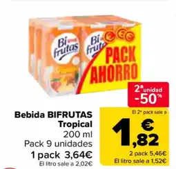 Carrefour BIFRUTAS Bebida Tropical oferta