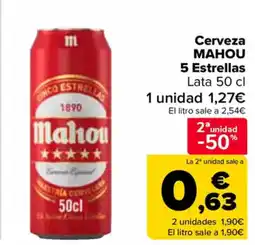 Carrefour MAHOU Cerveza 5 Estrellas oferta