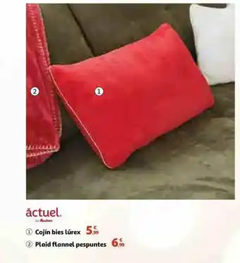 Alcampo Actuel Cojín Bies Lúrex Plaid Flannel Pespuntes oferta