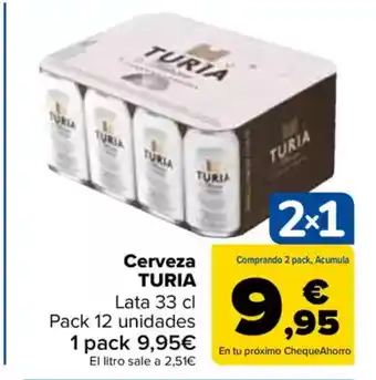 Carrefour TURIA Cerveza oferta