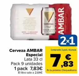 Carrefour AMBAR Cerveza  Especial oferta