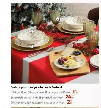 Alcampo Serie De Platos En Gres Decorado Garland oferta