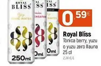 Coviran Royal Bliss Tònica Berry Yuzu O Yuzu Zero Llauna oferta