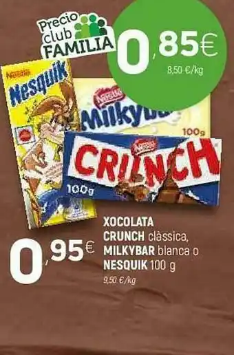 Coviran Xocolata Crunch Clàssica Milkybar Blanca O Nesquik oferta