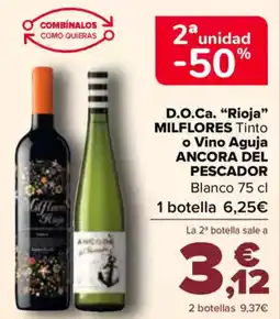 Carrefour ANCORA DEL PESCADOR D.o.ca. “rioja” milflores tinto o vino aguja oferta