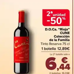 Carrefour CUNE D.O.Ca. "Rioja"Colección de la Familia oferta