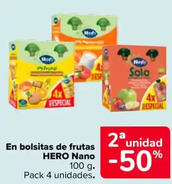 Carrefour HERO En bolsitas de frutas Nano oferta