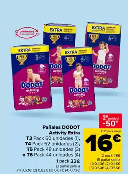 Carrefour DODOT Pañales Activity Extra oferta