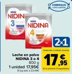 Carrefour NIDINA Leche en polvo 3 o 4 oferta