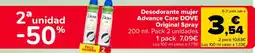 Carrefour DOVE Desodorante mujer Advance Care Original Spray oferta