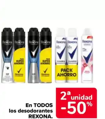 Carrefour REXONA En todos los desodorantes oferta