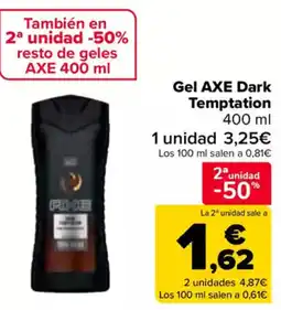 Carrefour AXE Gel Dark Temptation oferta