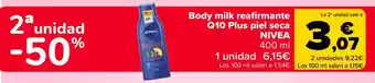 Carrefour NIVEA Body milk reafirmante Q10 Plus piel seca oferta