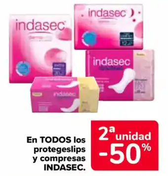 Carrefour INDASEC En todos los protegeslips y compresas oferta