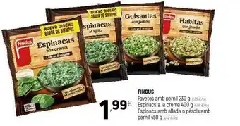 Coviran Findus Favetes Amb Pernil Espinacs A La Crema Espinacs Amb Allada Pèsols Amb Pernil oferta