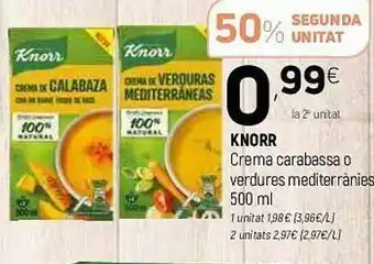 Coviran Knorr Crema Carabassa O Verdurees Mediterrànies oferta