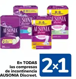 Carrefour AUSONIA En todas las compresas de incontinencia discreet. oferta