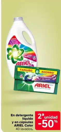 Carrefour ARIEL En detergente líquido y en cápsulas color oferta